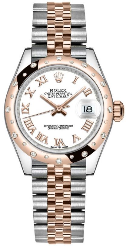 replique Montre femme Rolex Datejust 31 cadran blanc chiffres romains 278341RBR