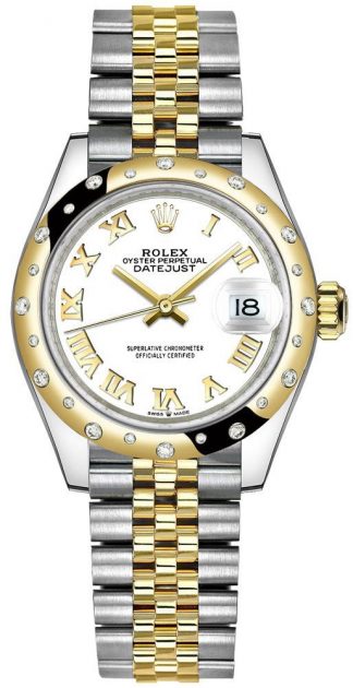 replique Montre femme Rolex Datejust 31 cadran blanc chiffres romains 278343RBR