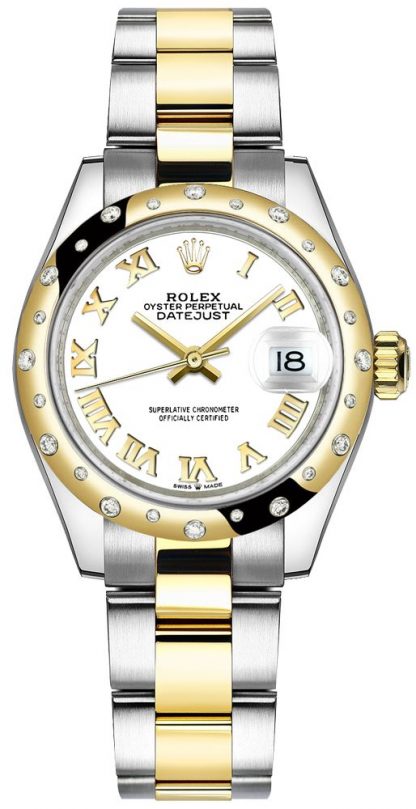 replique Montre femme Rolex Datejust 31 cadran blanc chiffres romains 278343RBR