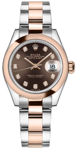 replique Montre femme Rolex Datejust 31 cadran chocolat lunette bombée 278241