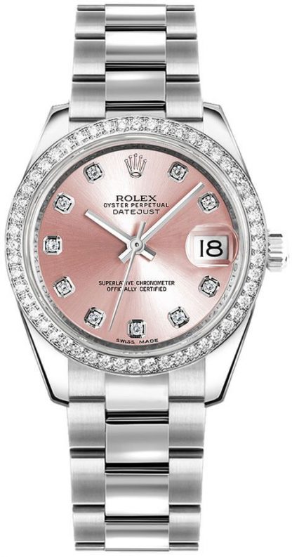 replique Montre femme Rolex Datejust 31 cadran diamant rose 178384