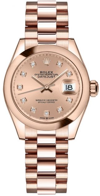 replique Montre femme Rolex Datejust 31 cadran diamant rose 278245