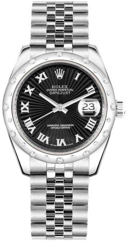 replique Montre femme Rolex Datejust 31 cadran noir 178344