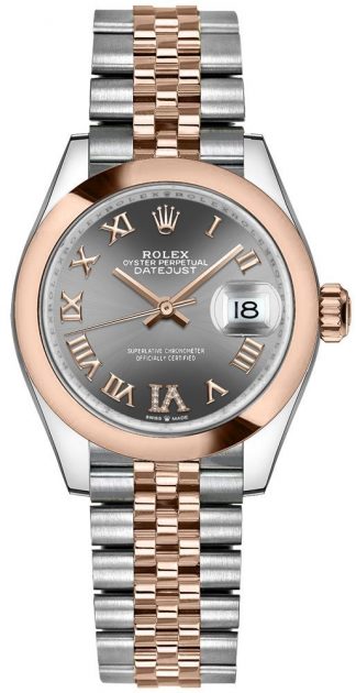 replique Montre femme Rolex Datejust 31 cadran rhodié avec chiffres romains 278241