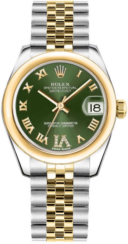 replique Montre femme Rolex Datejust 31 cadran vert 178243