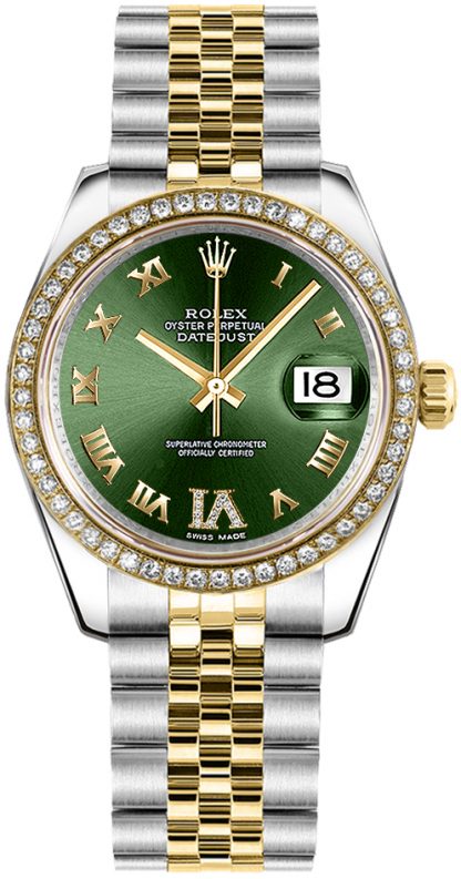 replique Montre femme Rolex Datejust 31 cadran vert 178383