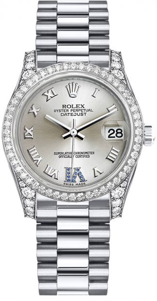 replique Montre femme Rolex Datejust 31 en or blanc 178159