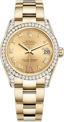 replique Montre femme Rolex Datejust 31 en or jaune 18 carats 178158