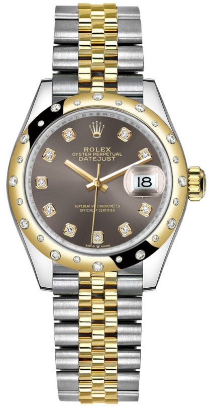 replique Montre femme Rolex Datejust 31 en or jaune 18 carats et acier 278343RBR