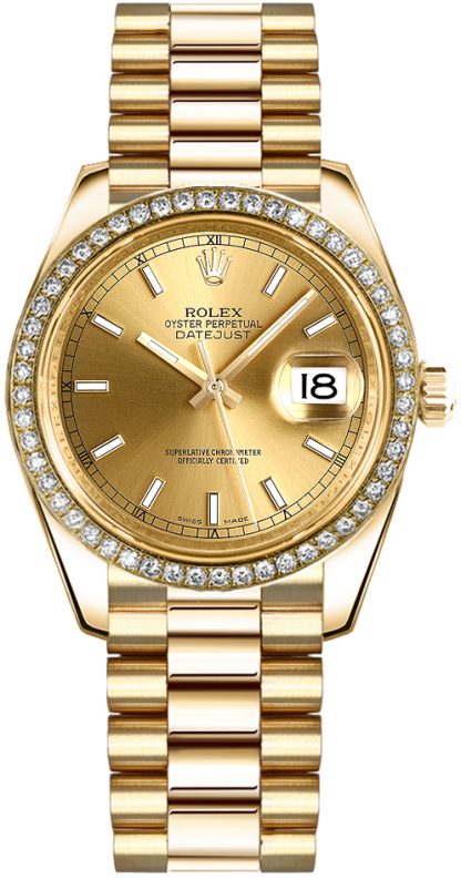 replique Montre femme Rolex Datejust 31 en or massif 178288