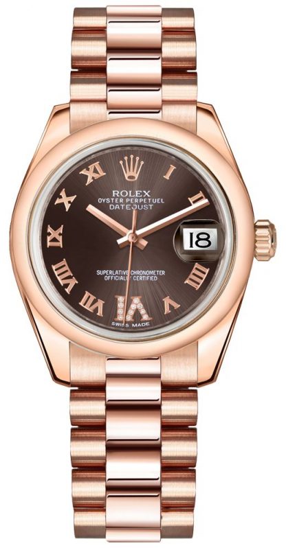 replique Montre femme Rolex Datejust 31 en or rose 178245