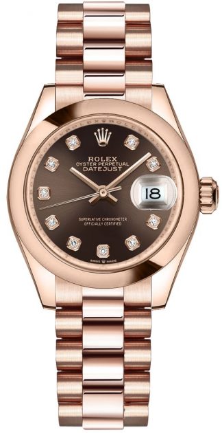 replique Montre femme Rolex Datejust Chocolate Diamond Dial 278245