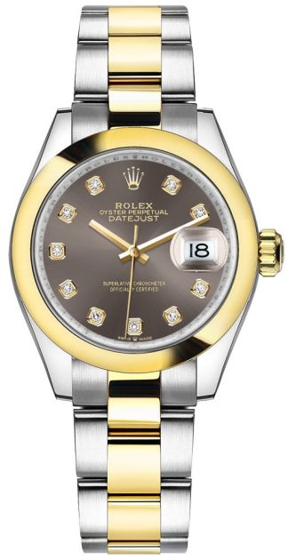 replique Montre femme cadran gris foncé Rolex Datejust 31 278243