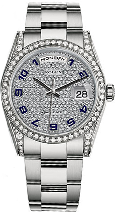 replique Montre homme Rolex Day-Date 36 diamants en or massif 118389