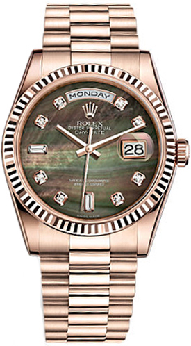 replique Montre homme Rolex Day-Date 36 en or rose massif 18 carats 118235