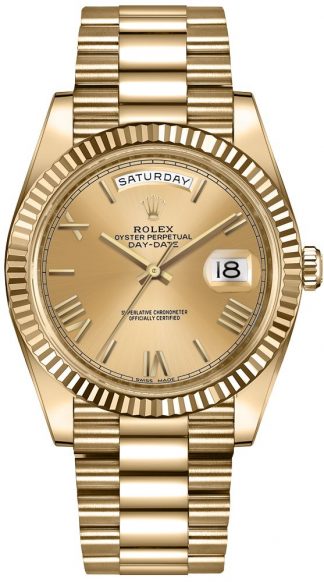 replique Montre homme Rolex Day-Date 40 en or massif 18 carats 228238