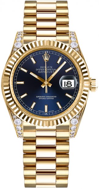 replique Montre pour femme Rolex Datejust 31 cadran bleu diamant 178238