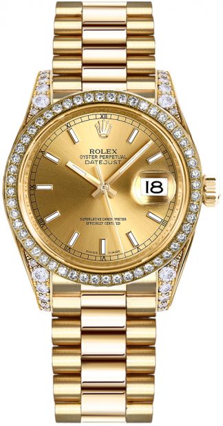 replique Montre pour femme Rolex Datejust 31 en or massif 18 carats 178158