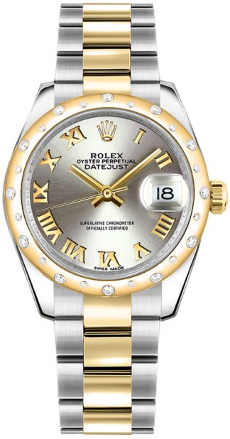 replique Montre pour femme Rolex Datejust 31 en or massif et acier 178343