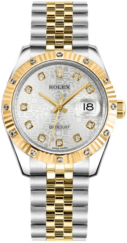 replique Montre pour femme Rolex Datejust 31 solide en or jaune 18 carats et acier 178313