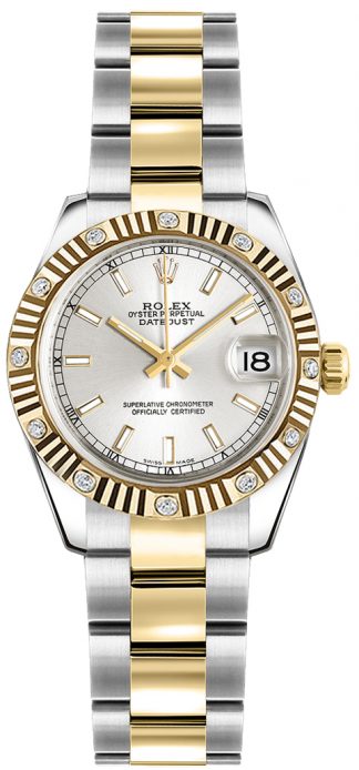 replique Montre pour femme Rolex Lady-Datejust 26 à cadran argenté 179313