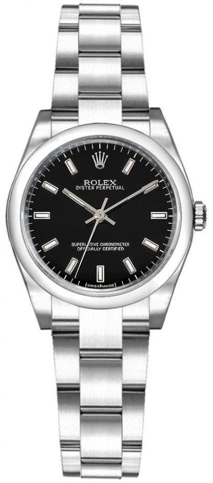 replique Montre pour femme Rolex Oyster Perpetual 26 cadran noir 176200