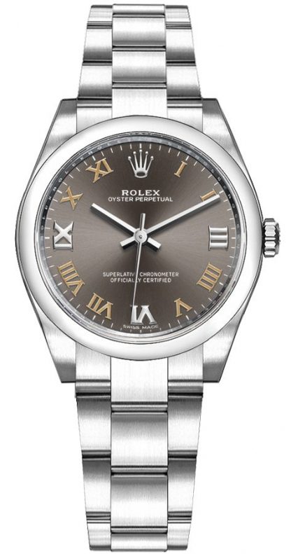 replique Montre pour femme Rolex Oyster Perpetual 31 cadran gris foncé 177200