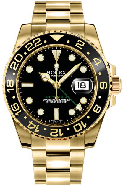 replique Montre pour homme Rolex GMT-Master II en or 116718