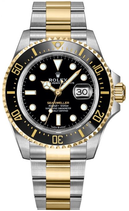 replique Montre pour homme Rolex Sea-Dweller en or massif et acier Oystersteel 126603