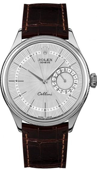 replique Rolex Cellini Date Silver Dial Luxury Men's Watch 50519