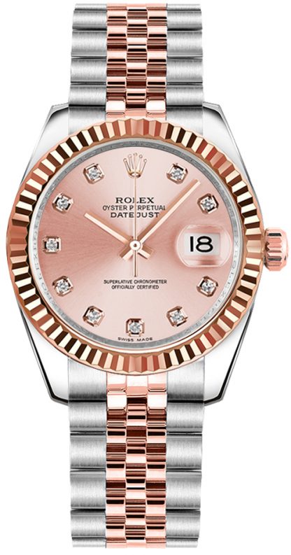 replique Rolex Datejust 31 18k Rose Gold & Oystersteel Watch 178271