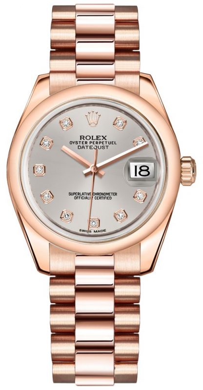 replique Rolex Datejust 31 18k Rose Gold Watch 178245