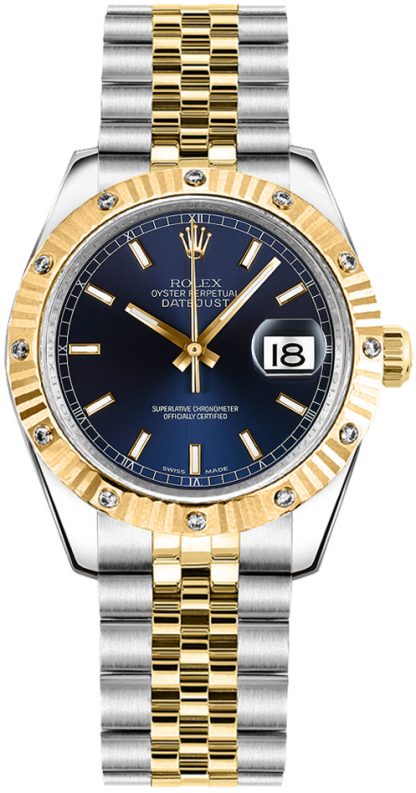 replique Rolex Datejust 31 Automatic Blue Dial Diamond Bezel Watch 178313