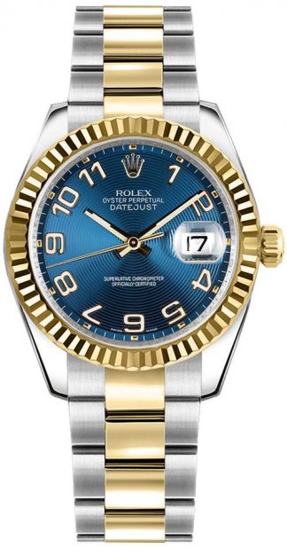 replique Rolex Datejust 31 Blue Dial Yellow Gold & Steel Watch 178273