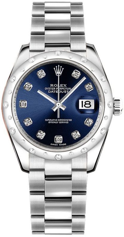 replique Rolex Datejust 31 Blue Diamond Dial Montre 178344