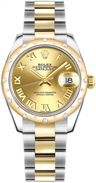 replique Rolex Datejust 31 Champagne Cadran Chiffre Romain Femme 178343