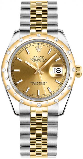 replique Rolex Datejust 31 Champagne Dial Diamond Watch pour femme 178343