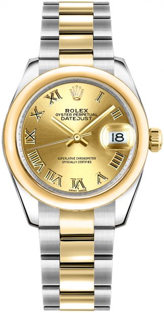 replique Rolex Datejust 31 Champagne cadran à chiffres romains 178243