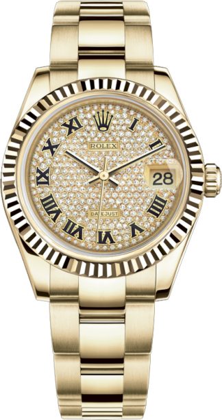 replique Rolex Datejust 31 Diamond Pave Dial Watch 178278