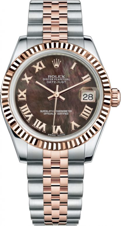 replique Rolex Datejust 31 Everose Gold & Oystersteel Watch 178271