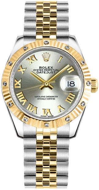 replique Rolex Datejust 31 - Montre-bracelet jubilé en chiffres romains argentés 178313