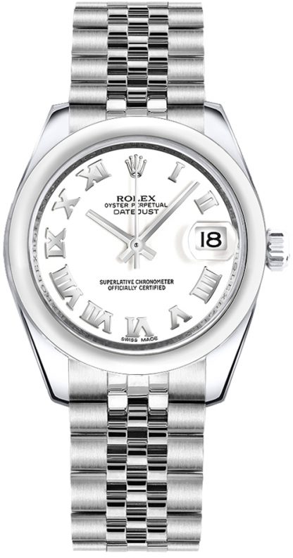 replique Rolex Datejust 31 Montre à cadran blanc en acier inoxydable 178240