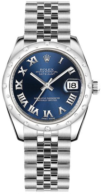 replique Rolex Datejust 31 - Montre à cadran bleu et chiffres romains 178344