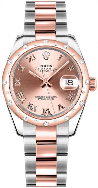 replique Rolex Datejust 31 - Montre à cadran rose et chiffres romains 178341