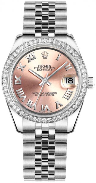 replique Rolex Datejust 31 - Montre à chiffres romains roses 178384