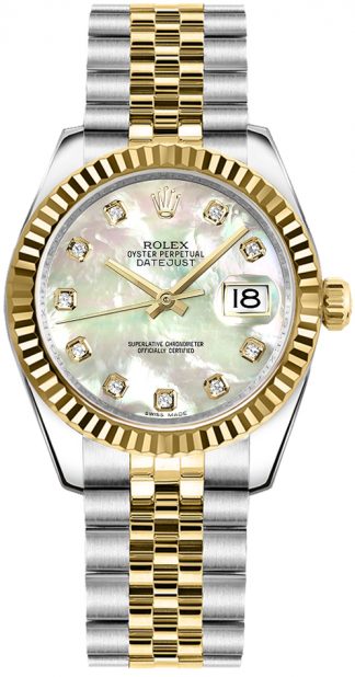 replique Rolex Datejust 31 Mother of Pearl Diamond Dial Watch 178273