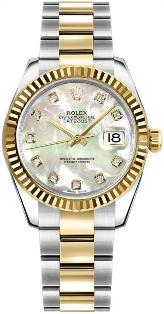 replique Rolex Datejust 31 Mother of Pearl Diamond Women's Watch 178273