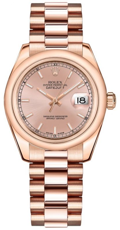 replique Rolex Datejust 31 Pink Dial Rose Gold Watch 178245