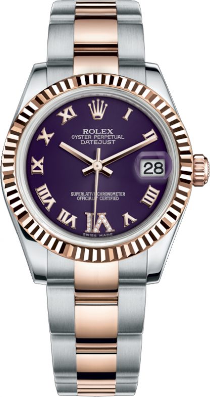 replique Rolex Datejust 31 Purple Dial Two Tone Watch 178271