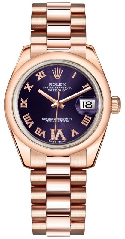 replique Rolex Datejust 31 Purple Dial Women's Watch 178245